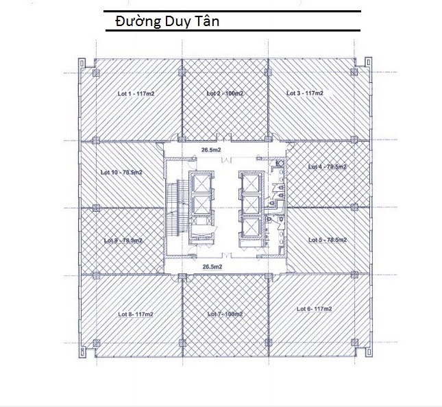 layout san van phong CMC tower